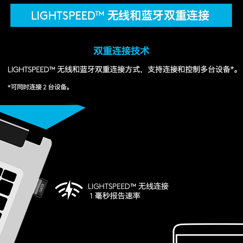 罗技(Logitech)G603无线蓝牙游戏鼠标 吃鸡鼠标 电竞游戏鼠标 无线鼠标 蓝牙鼠标 游戏鼠标 绝地求生鼠标