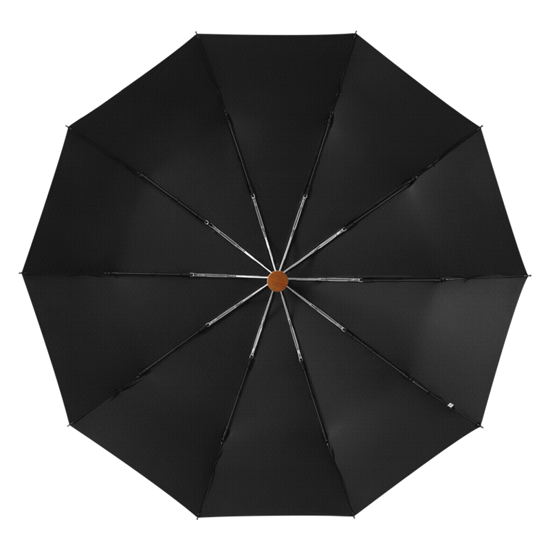 原木手柄雨伞男士折叠收缩双人超大号加固加厚结实抗风晴雨两用