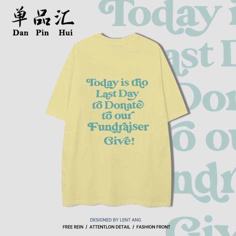 单品汇 夏季新款港风后背字母印花T恤女纯棉韩版宽松短袖学生上衣