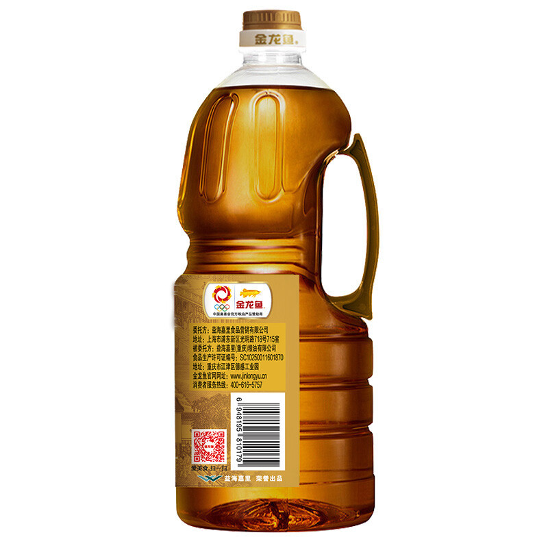 金龙鱼外婆乡小榨菜籽油1.8L小桶装家用非转基因压榨