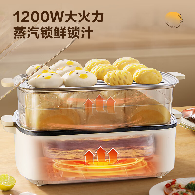 荣事达 厨房用品套餐GT(多功能电蒸笼RS-ZG120M+电煮锅DZG16YD6)高清大图