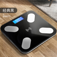 安尚体脂秤智能蓝牙APP控制电子称大秤面充电体重秤家用人体秤体重称成人体重计重仪器减肥用健康瘦身用秤 黑色