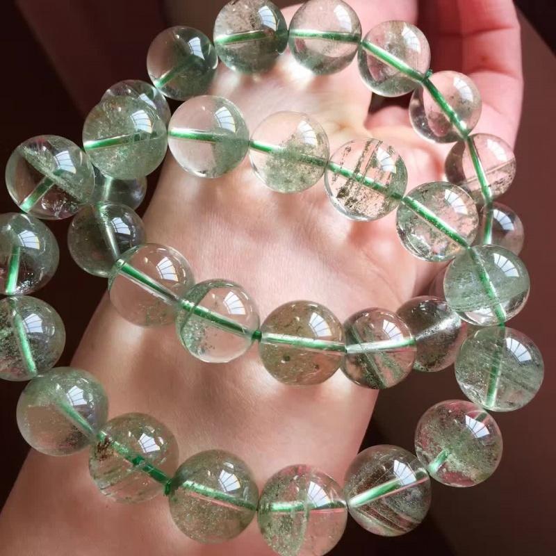 天然水晶绿幽灵手链满天星聚宝盆招财聚财助事业男女款饰品手串送女