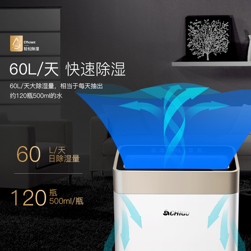 志高(CHIGO)除湿机ZG-D60A2 60L/D智能控制 快速干衣机除湿器抽湿机 家用