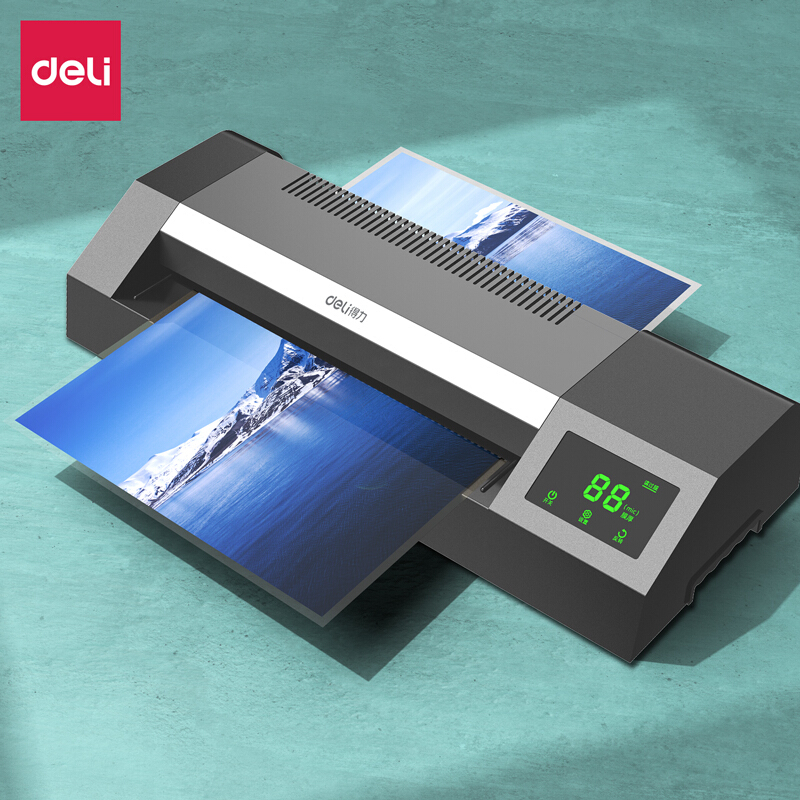 得力(deli)14371办公高速过膜机A3/A4 非真空包装机 过塑膜A3 智能触控塑封机 过胶机照片文件覆膜过塑机高清大图