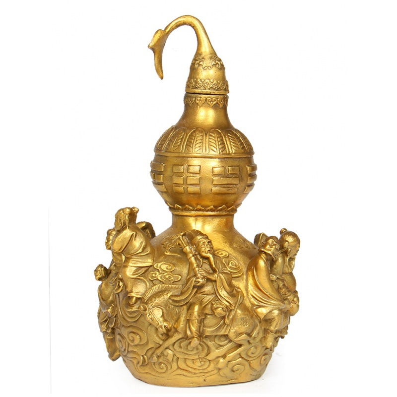 美帮汇八仙葫芦铜大号家居装饰工艺品摆设开盖八仙过海葫芦高清大图
