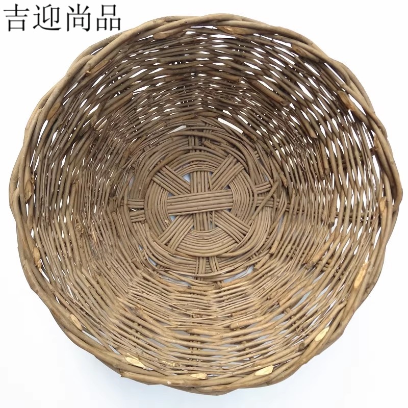吉迎尚品 箩筐抬筐竹筐腊条筐荆条竹篓 50*30*20cm 个 50*30*20cm