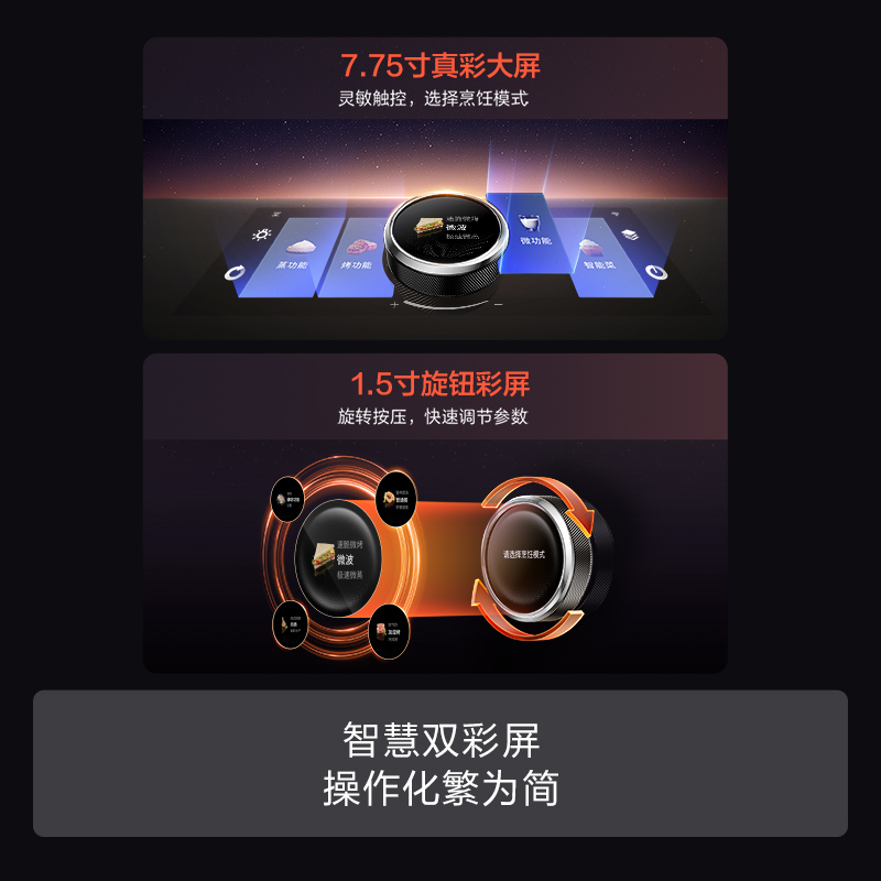 方太(FOTILE)嵌入式蒸烤箱一体机家用 微蒸烤炸四合一 悬浮星空屏 智能蒸箱烤箱空气炸锅微波炉03-G2高清大图