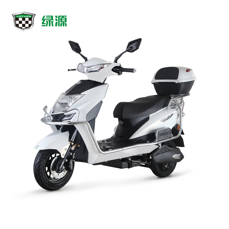 绿源电动车60v女士电瓶车mqq3男女双人时尚代步电动轻便摩托车雪山白