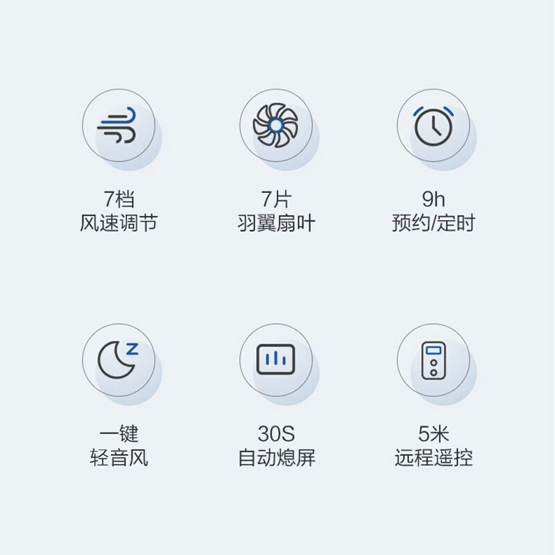 艾美特(AIRMATE)电风扇七页大风量落地扇智能遥控预约定时立式风扇家用节能宿舍摇头办公室风扇 CS35-R18 白色
