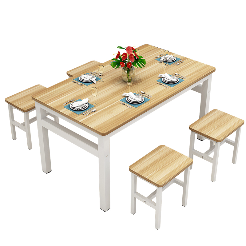 鑫环境 100*60*74单桌 桌椅组合食堂餐馆家用吃饭桌出租房用小户型快餐桌小吃店桌子桌子高清大图