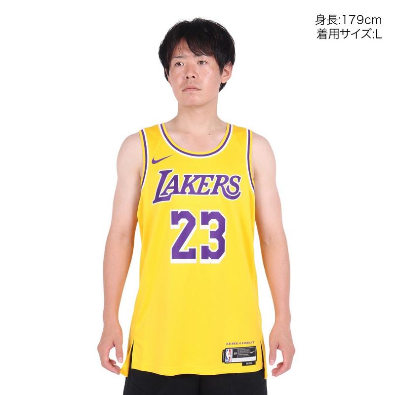 Nike洛杉矶湖人队NBA运动透气速干球迷版球衣男款黄高清大图