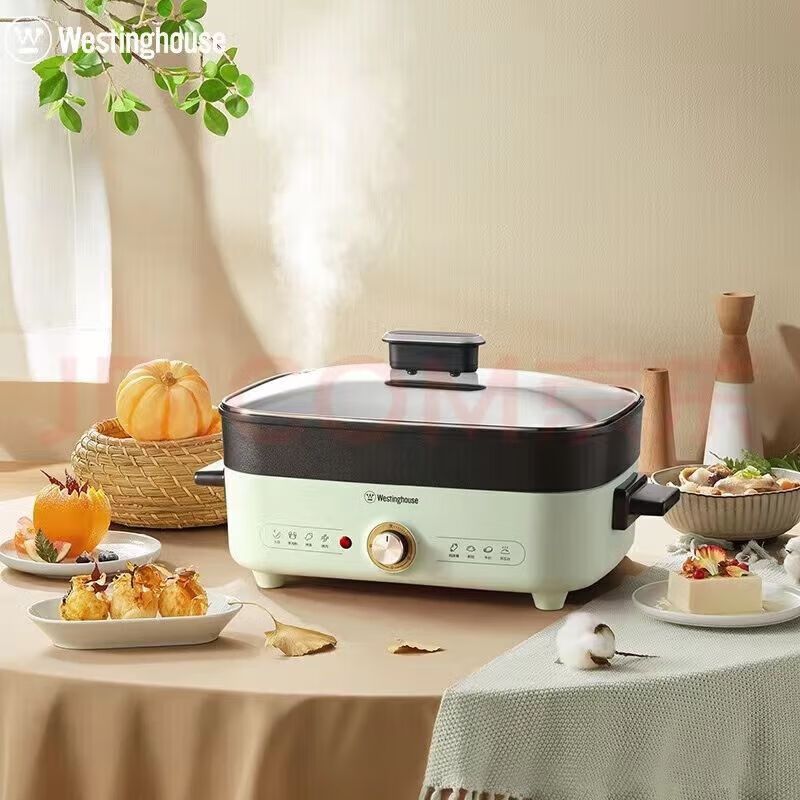 西屋(WESTINGHOUSE) 1400W三档调节控温5L大容量多功能电火锅 WSC-1450G高清大图