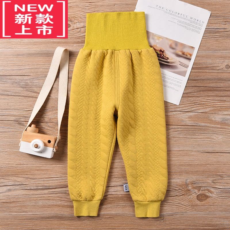 可莉允宝宝高腰护肚裤婴儿夹棉保暖长裤子可开裆儿童睡裤打底裤保暖裤图片