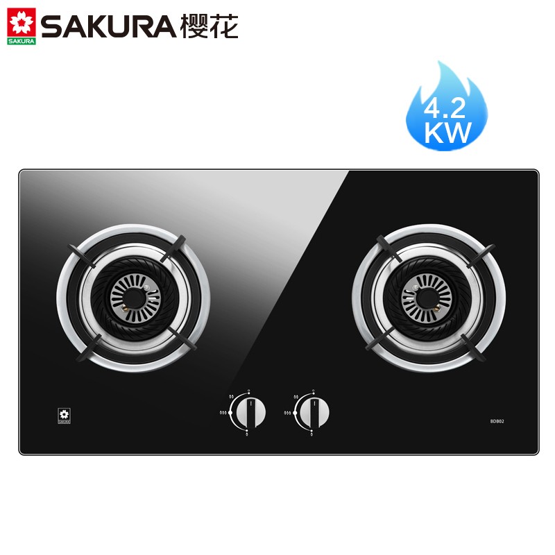 樱花(SAKURA)烟灶套餐 欧式油烟机玻璃面板燃气灶双灶具厨电烟灶套装8B01+BDB02天然气