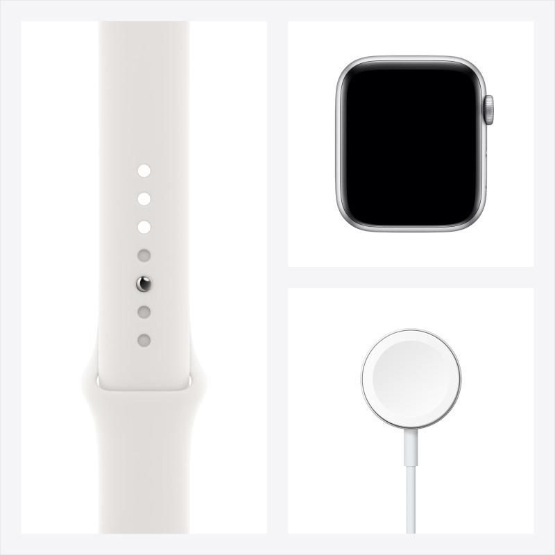 Apple Watch Series 6 44毫米 蜂窝版 银色铝金属表壳 白色运动型表带 智能手表