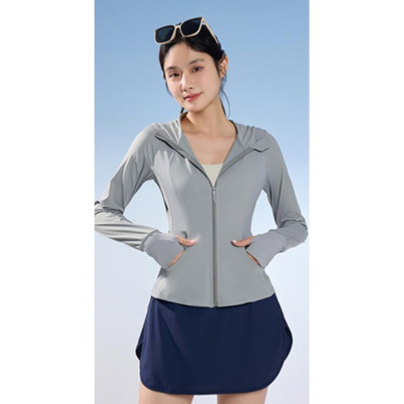 lulu同款防晒衣女夏季修身冰丝凉感透气外套简约舒适哆迷啦防晒服 乌云灰 XL（140-160斤）