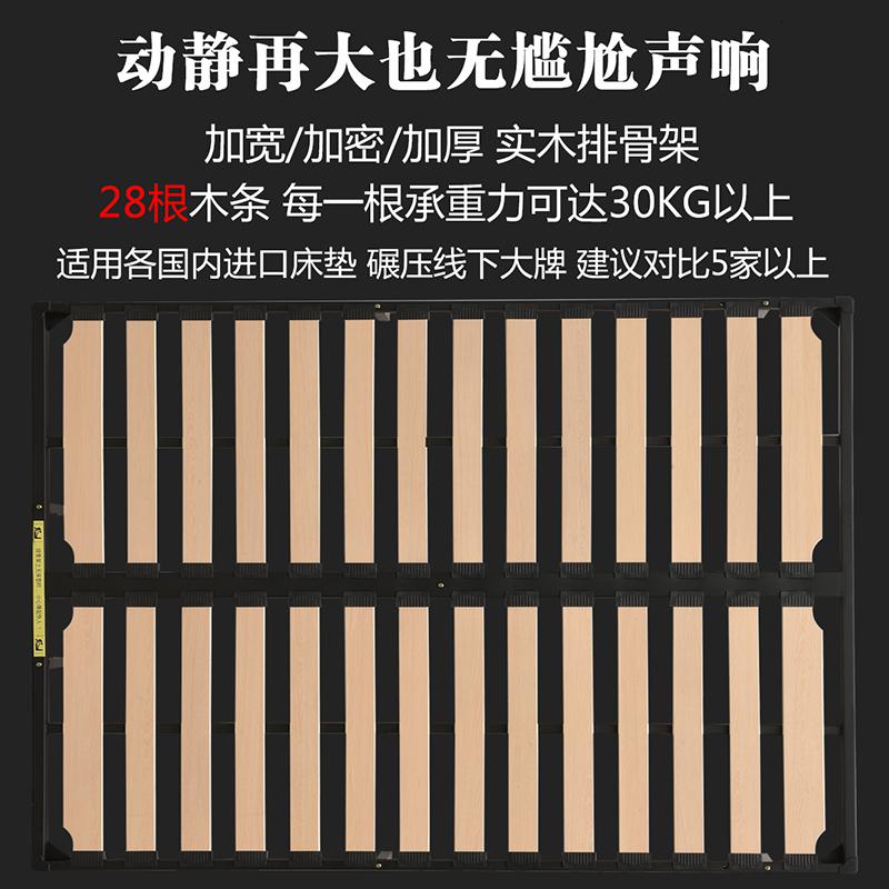 布艺床可拆洗简约现代双人床1.8米轻奢小户型北欧风格1.5主卧婚床 单床+床头柜*11500mm*2000mm组装式架子床