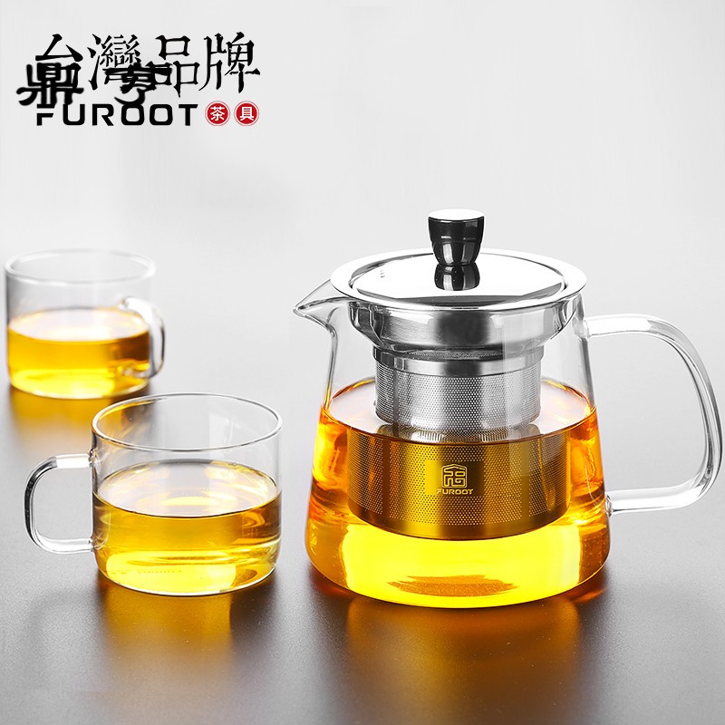 鼎亨耐高温玻璃茶壶功夫茶具冲茶器不锈钢过滤泡茶器茶壶套装家用