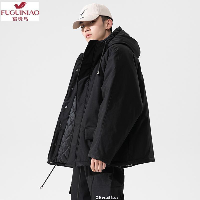 富贵鸟fuguiniao秋冬季22新款日系工装棉衣男士宽松大码棉服棉袄外套