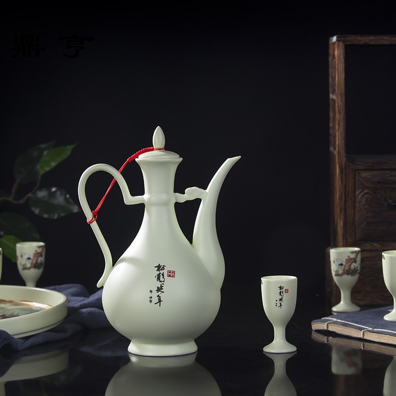 鼎亨 | 清酒壶黄酒白酒杯 景德镇酒具套装陶瓷仿古中式家用分酒器