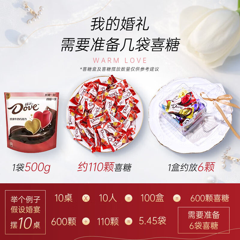 德芙 丝滑牛奶巧克力4.5g婚庆喜糖 110粒袋装500g 伴手礼生日礼物高清大图