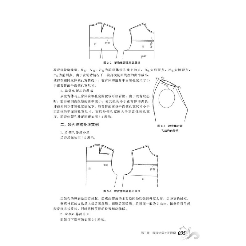 [正版]裁剪补正技术篇 服装裁剪制作工艺教程书籍 服装缝制工艺技巧书籍 服装原型样板弊病修正修补书 领子结构补正原理修高清大图