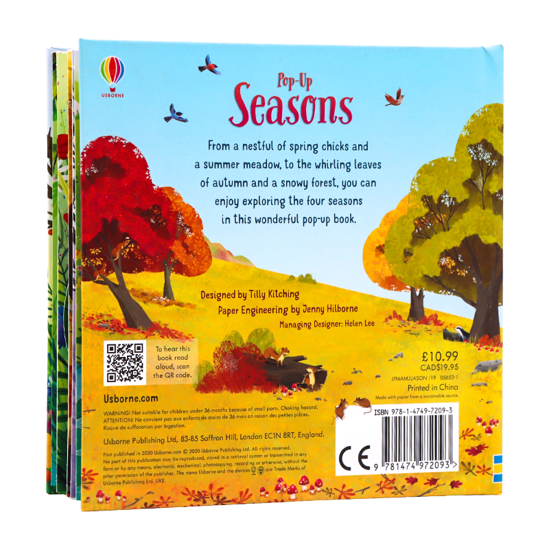 [正版]Usborne出品 四季立体书 英文原版绘本 Pop-up Seasons 季节时节季度 趣味3D视觉立体书高清大图