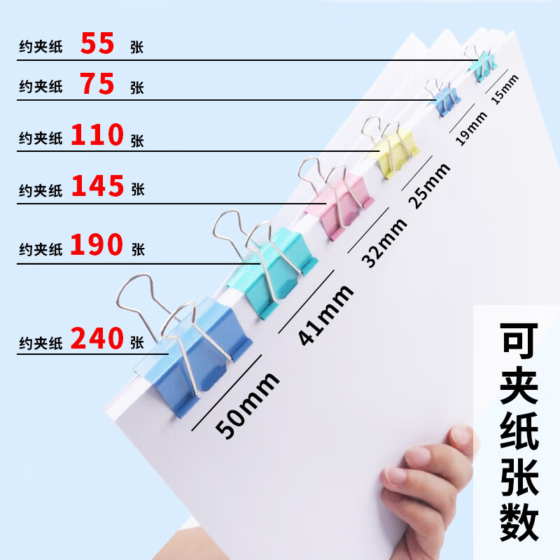 晨光(M&G)长尾夹Eplus19mm(筒装)彩色ABS92742 5#高清大图