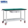 铭思达轻型防静电工作台双层120*60*75cm（带轮）张