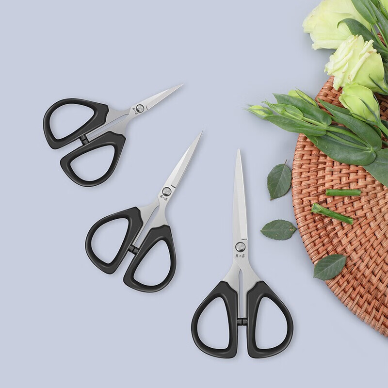 张小泉剪刀裁缝小剪刀剪线头用家用园艺花枝剪水果采摘剪辅食剪办公剪子 大号圆头剪165mm(单把)高清大图