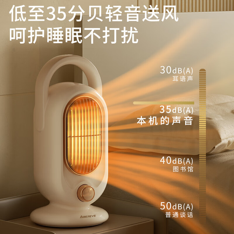艾贝丽 桌面台式暖风机ABL-NF813 浅黄色高清大图