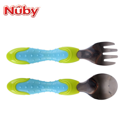 努比(Nuby)不锈钢叉勺组 蓝色