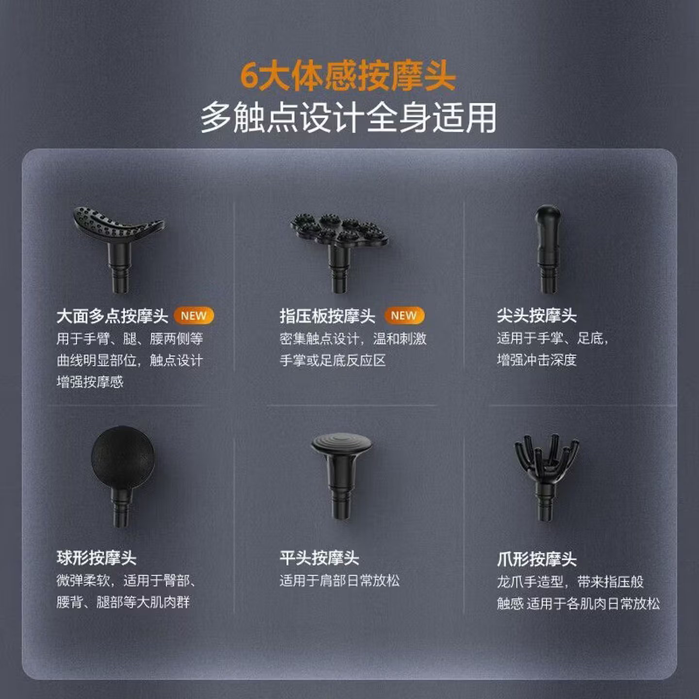 飞利浦(PHILIPS)筋膜枪PPM3203G按摩器肩颈腰背全身按摩专业运动放松肌肉多功能按摩锤送男女友节日生日礼物高清大图