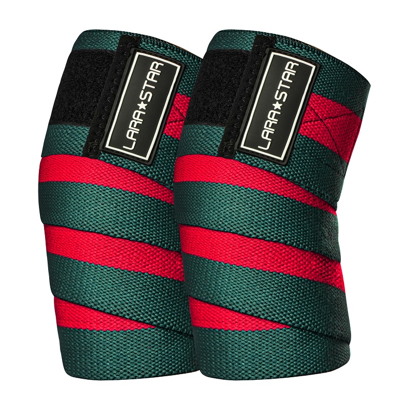 劳拉之星LS0507健身护肘男女加压力量缠绕护手肘弹力绷带卧推护具 军绿条纹均码 均码