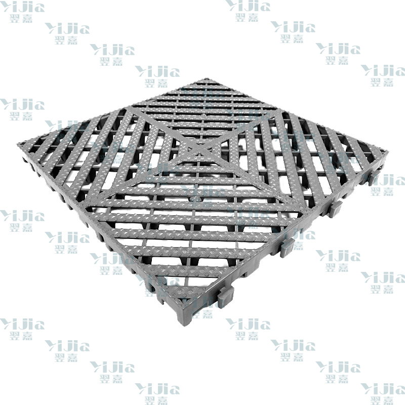 翌嘉 YJ3121308地格栅塑料拼接地板垫网格垫板 灰色