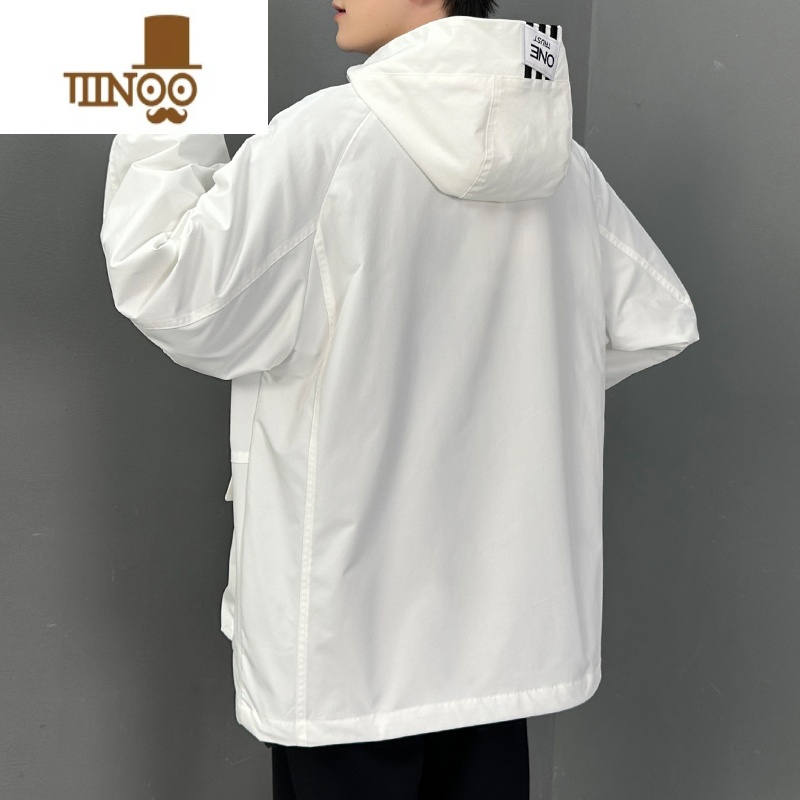 YANXU工装外套男秋季新款大口袋机能风衣服美式夹克情侣装冲锋衣高清大图