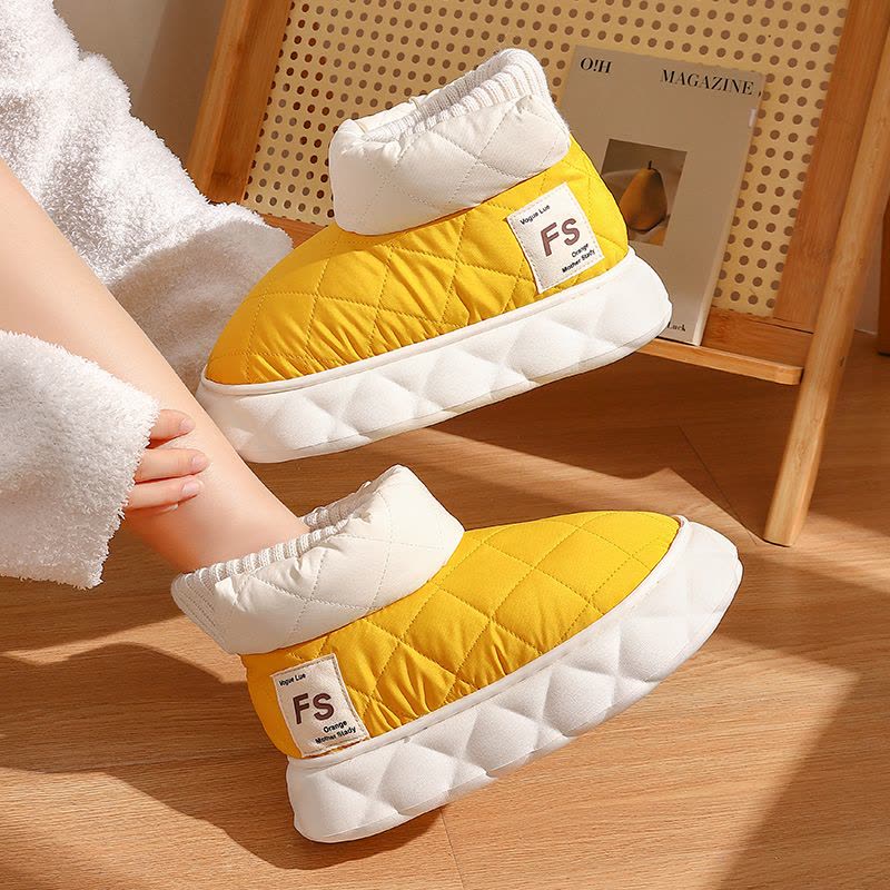 防水棉拖鞋女士冬季包跟2023新款室内家居情侣加绒保暖羽绒棉鞋男图片