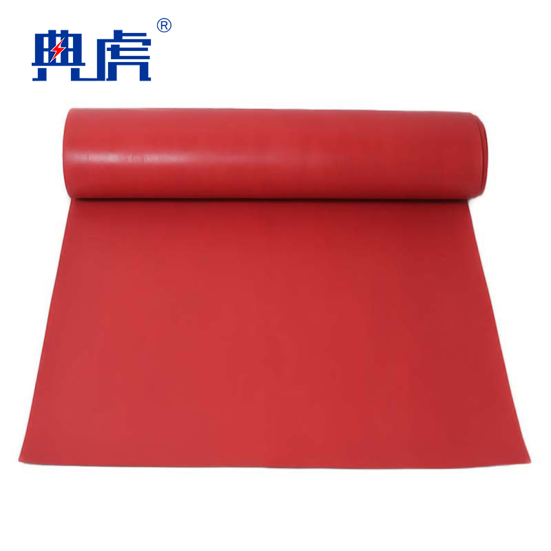 典虎 绝缘橡胶垫 红色10mm*1m*1m 平方米高清大图