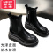 可莉允女童马丁靴2022秋冬季新款皮靴烟筒靴女童靴子儿童加绒皮靴棉保暖