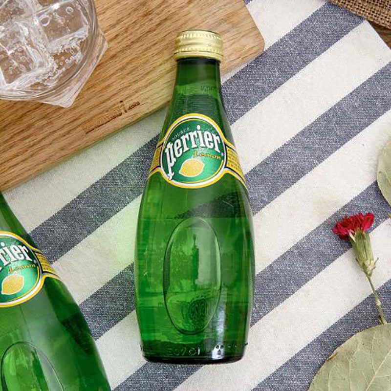 【中粮海外直采】Perrier巴黎水含气柠檬味饮料330ml(法国进口 瓶)
