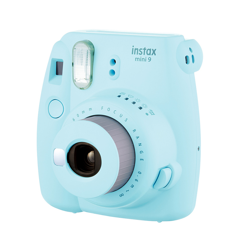 富士(FUJIFILM)INSTAX 立拍立得 一次成像胶片相机 mini9 冰霜蓝相机 套餐一(含10张相纸)