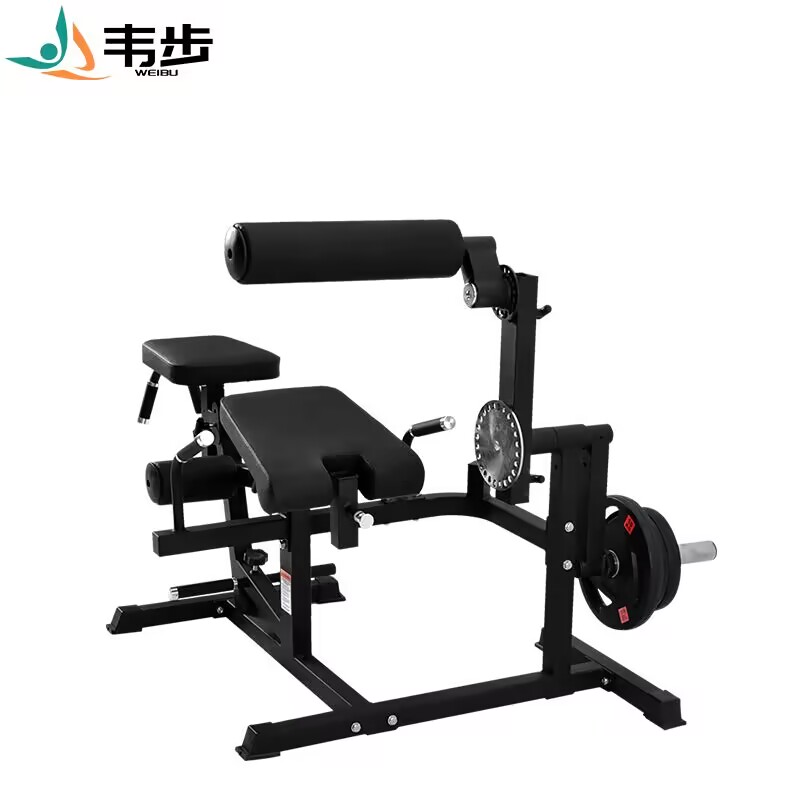 韦步FLT004坐式大腿屈伸卷腹背肌伸展卧姿弯腿多功能合一训练器械单机+50KG杠铃片高清大图