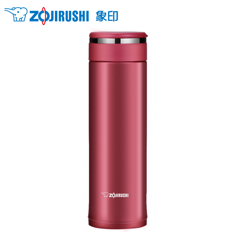象印(ZO JIRUSHI)保温杯SM-JE48-RC 日本象印真空保冷保温杯 进口不锈钢情侣水杯子 透感红色