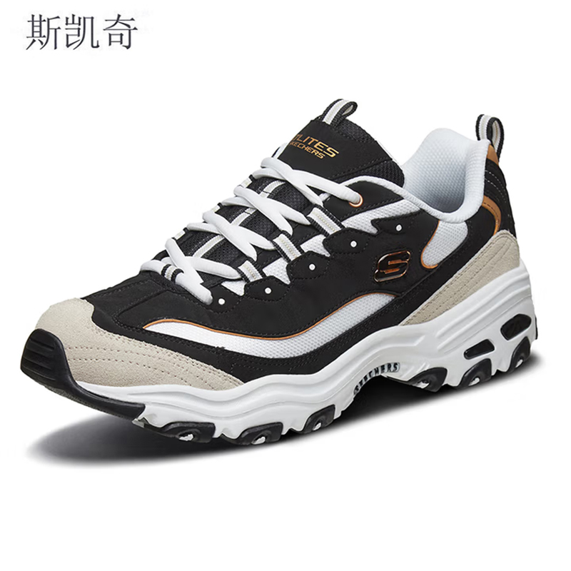 斯凯奇男款休闲熊猫鞋666114/BKGD-12双高清大图