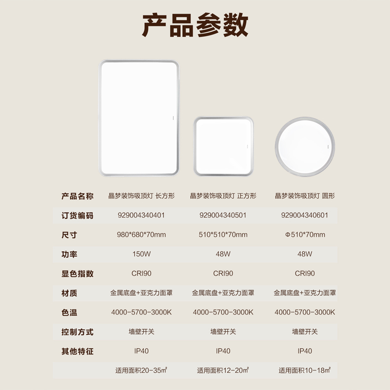 飞利浦 吸顶灯晶梦 三档调色版 灰Ra90高清大图