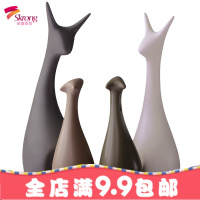 北欧风格家居餐桌创意陶瓷小鹿摆设电视柜玄关客厅酒柜装饰品摆件