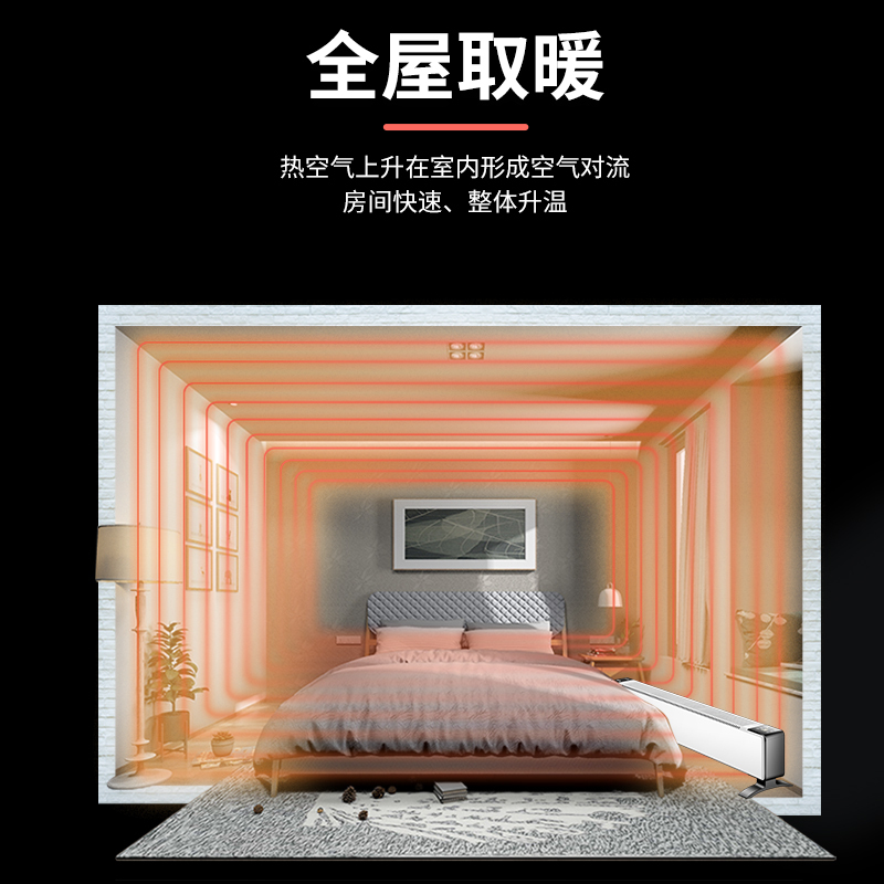 TCL踢脚线取暖器家用电暖气片节能省电速热暖风机卧室烤火炉暖器TN-D20FR