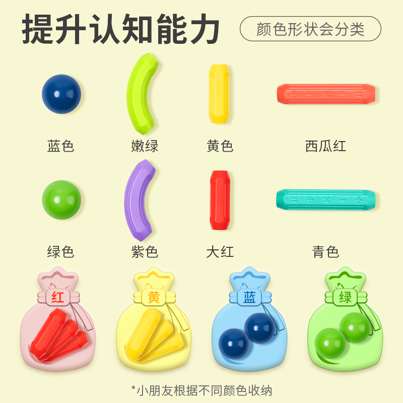 百变磁力棒片宝宝智力拼图6儿童益智积木拼装磁铁玩具2岁男孩女孩高清大图