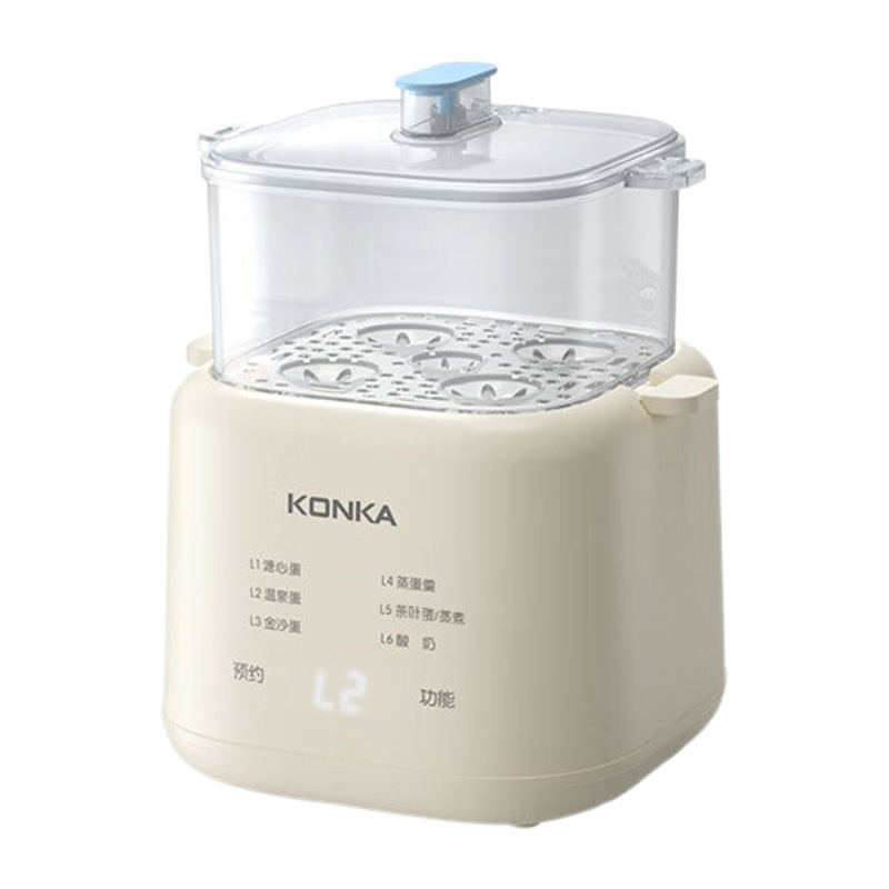 康佳煮蛋器300W智能预约易清洗防干烧带蒸笼KZDQ-0303-W